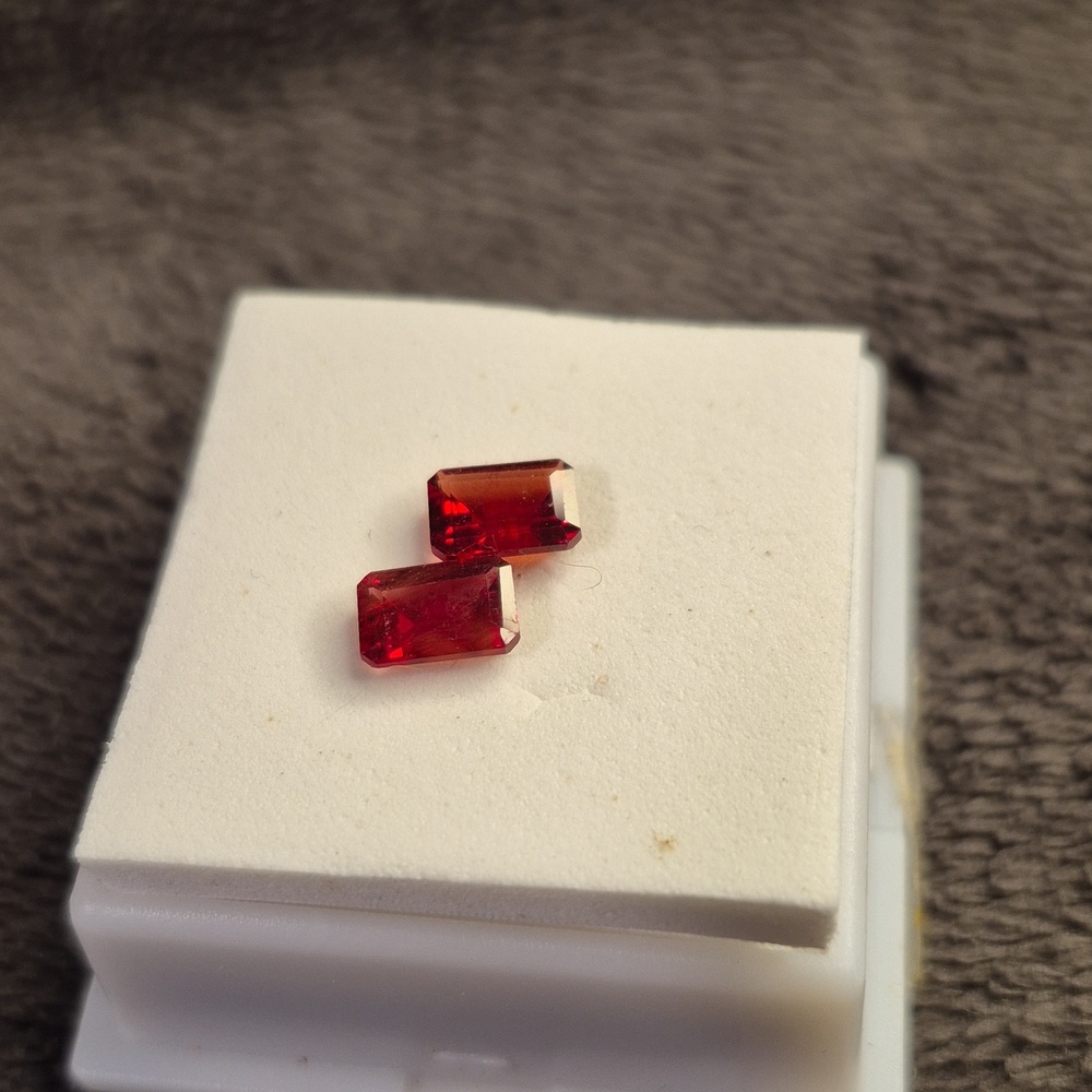 Andesite Labradorite 1.5 tcw set of 2 emerald cut rectangle 7x5mm